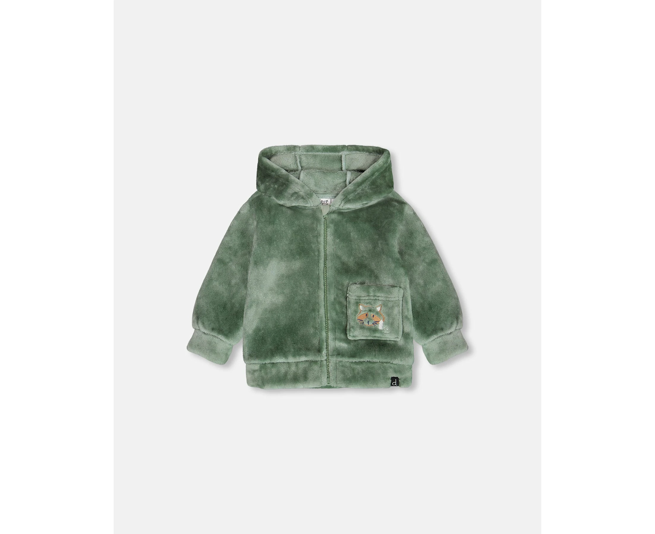 Baby Boy's Plush Hooded Zip Jacket Green