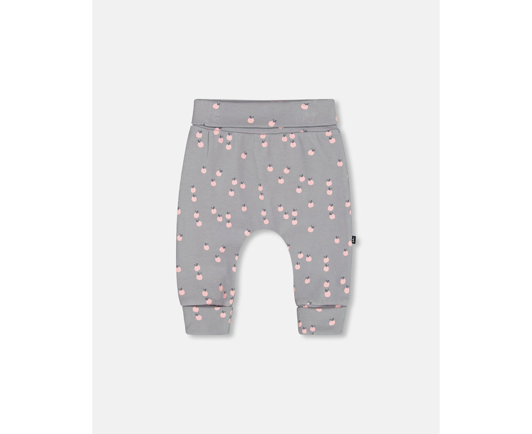 Baby Girl's Organic Cotton Evolutive Pant Gray Printed Apples