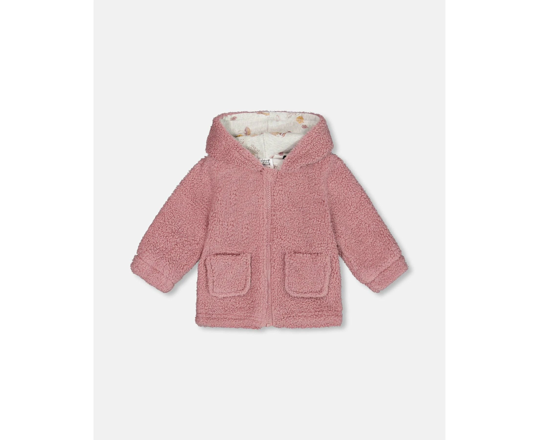 Baby Girl's Sherpa Hooded Zip Jacket Woodrose