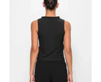 Sleeveless Textured Mock Neck Tank Top - Preview