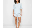 Target Linen Blend Short Sleeve Pyjama Set