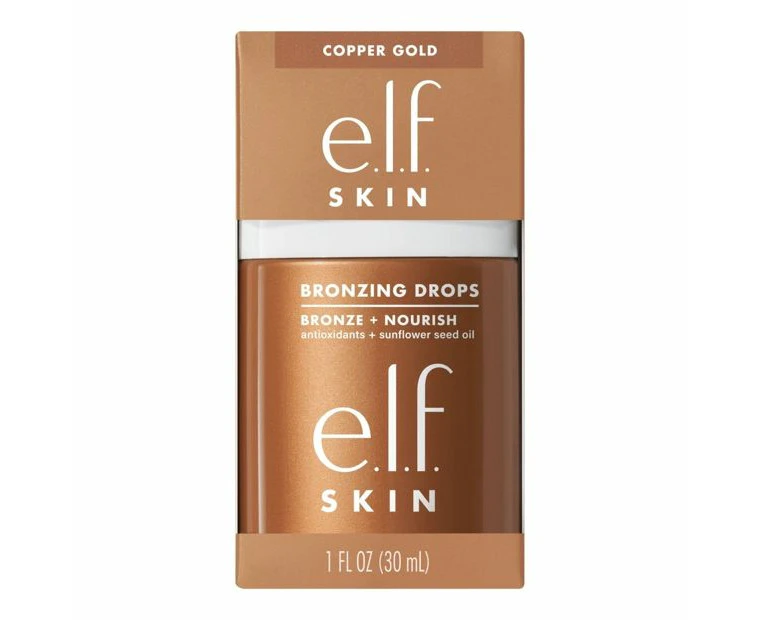 e.l.f. SKIN Bronzing Drops - Copper Gold, Vitamin E and Sunflower Seed Oil