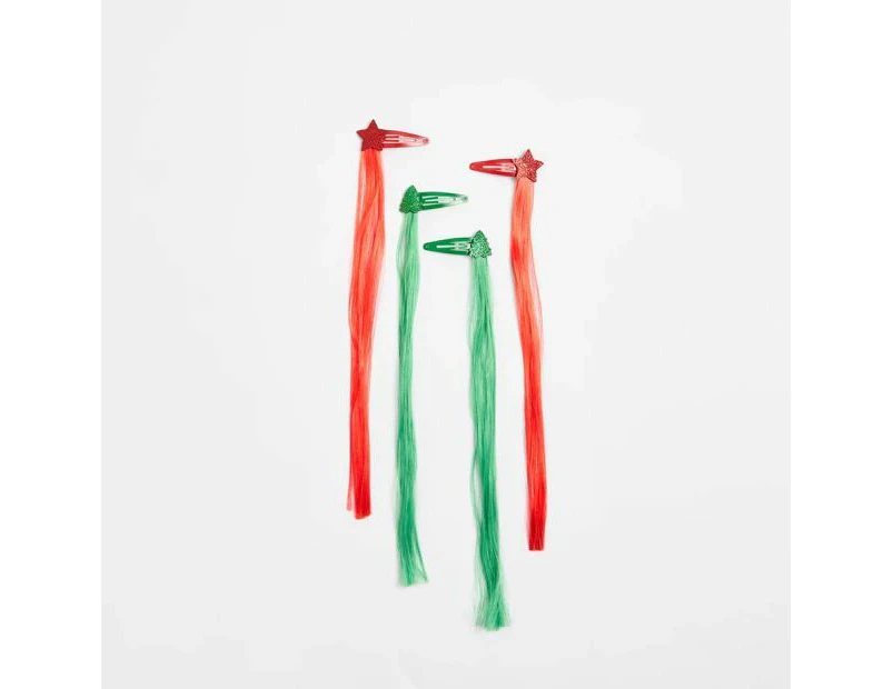 Target Kids Christmas Faux Hair Snap Clips