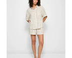 Target Linen Blend Short Sleeve Pyjama Set