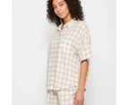 Target Linen Blend Short Sleeve Pyjama Set