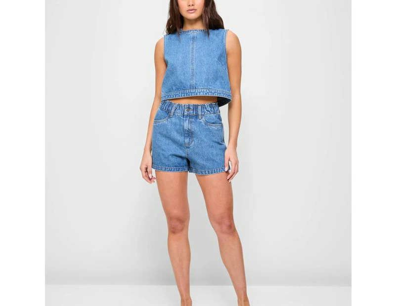 Denim Paperbag Shorts - Lily Loves