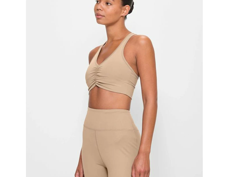 Target Active Ruched Plunge Crop Top