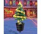 Solar Lights Outdoor Garden Christmas Tree Stake Lights With Pot Waterproof Christmas Decorations Tree With Ribbon Fairy Lights Xmas Tree Light Yard P