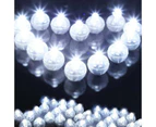 UP 100PCS LED Balloon Lamp Lights Lantern Light Balloons Glow Christmas Party White