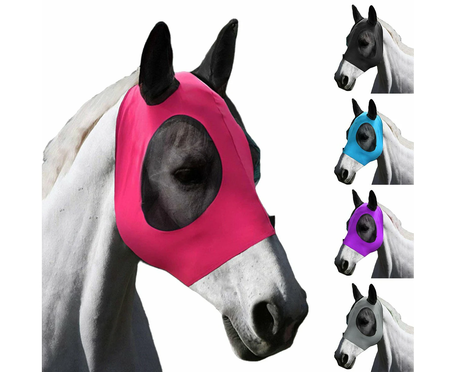 Mosquito Fly Mask For Horses UV Protection Breathable Horse Face Covering