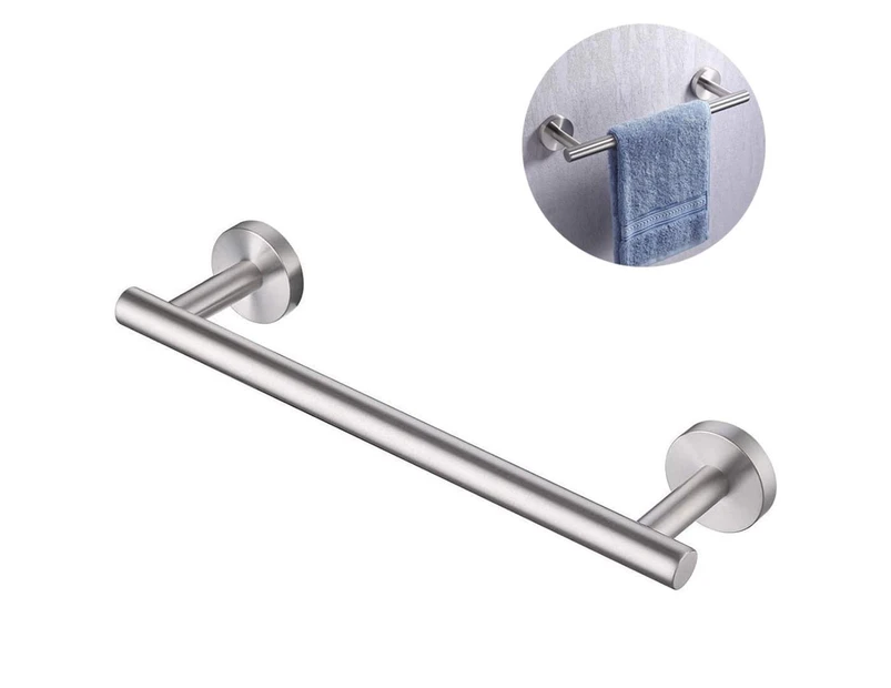 Hand Towel Bar Bathroom Towel Holder Kitchen Dish Cloth Hanger Drilling 304 Stainless Steel Single Rod Towel Rack-30cm