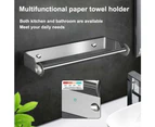 1pcs(Silver、27cm) Paper Towel Holder, Door Holder, Wall Mounted Paper Towel Holder, Aluminum Foil and Film Dispenser, Wall Mount Kitchen Roll Holder