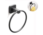 Towel Rack | 9806 Towel Ring Black Square - with Adhesive