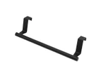 Kitchen Bathroom Stainless Steel Over Cabinet Towel Bar Holder Over Door Towel Rack - Black