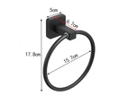 Towel Rack | 9806 Towel Ring Black Square - with Adhesive