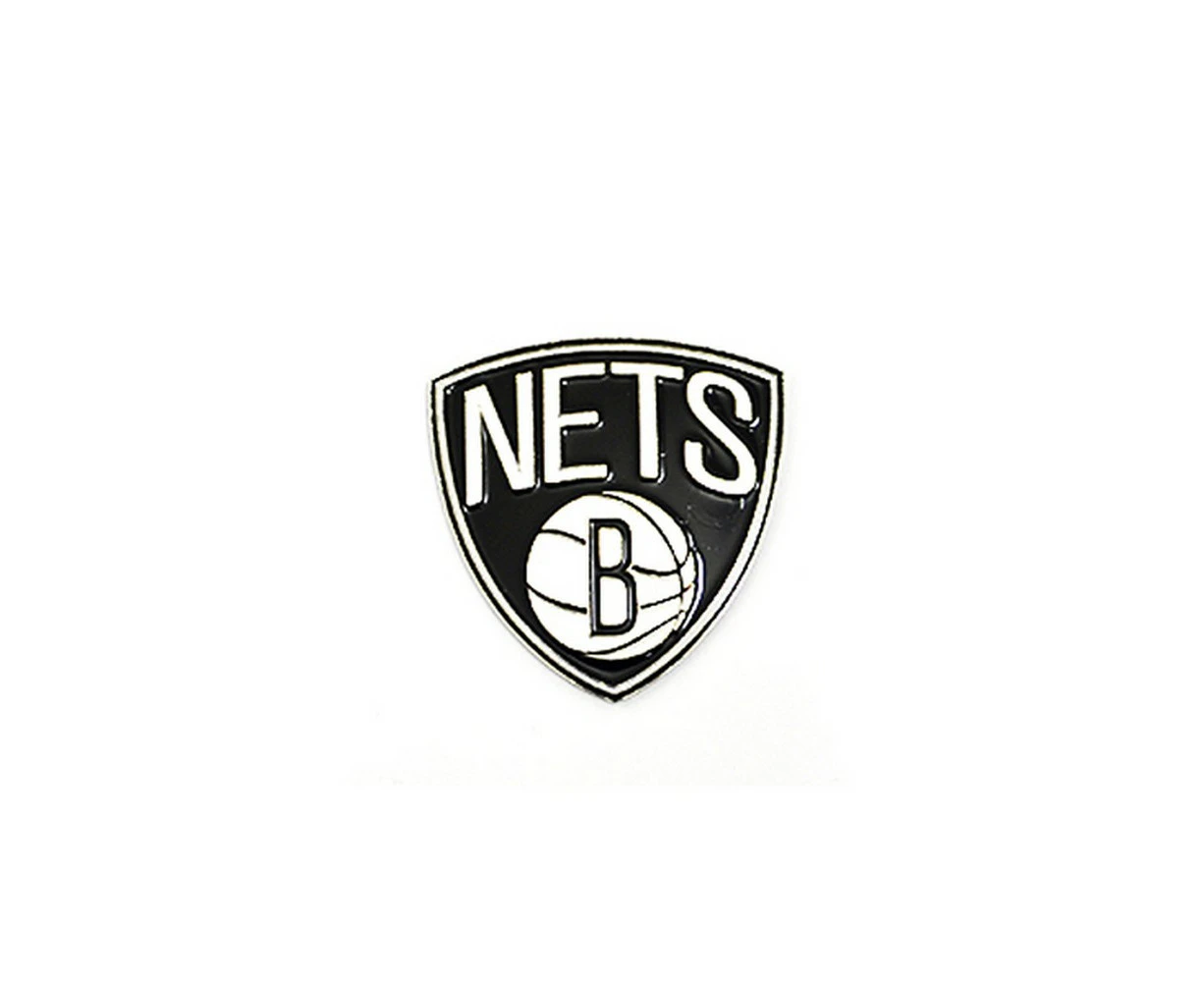 NBA Brooklyn Nets Official Metal Crest Pin Badge (Black/White) - SG1936