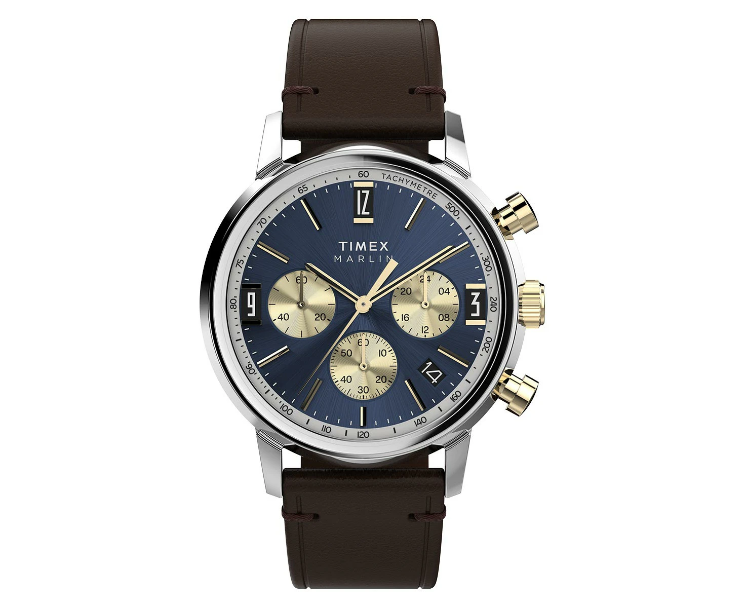 Timex Marlin Chronograph 40mm Leather Band Watch TW2W60400