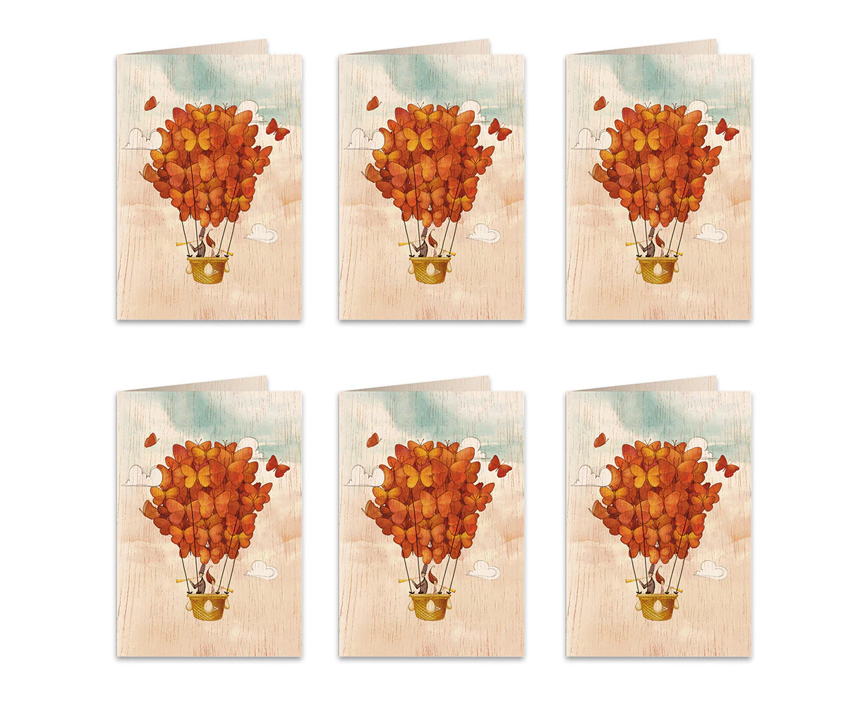 6x Cozywood Wooden Greeting Gift Card 11x16cm Stationary Together in the Sky