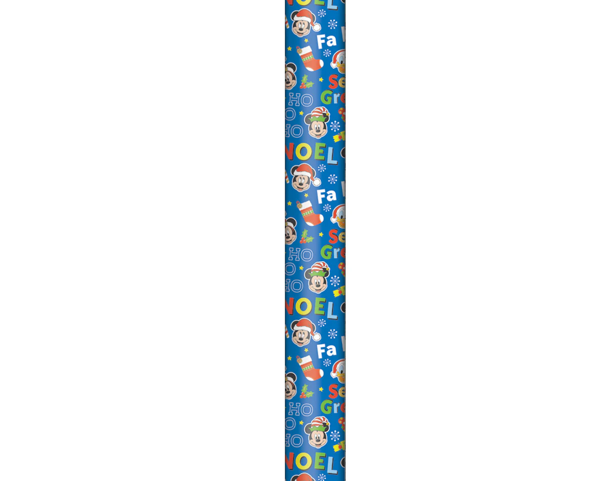 Disney Kids Christmas Gift Wrap Roll 3m x 70cm - Micky & Friends B