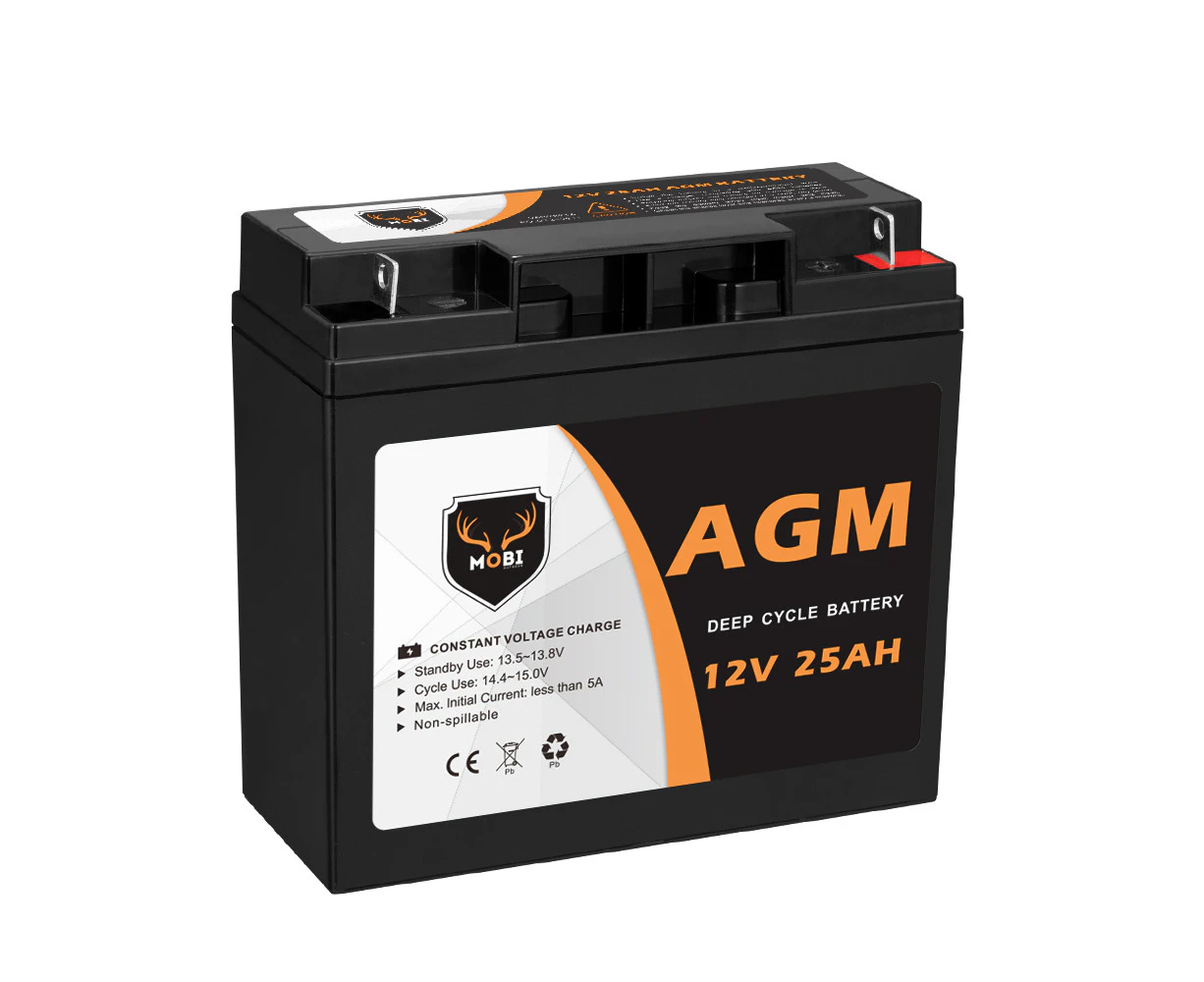 Mobi 12V 25AH AGM Battery Deep Cycle Mobility Scooter Golf Cart Camping 4x4