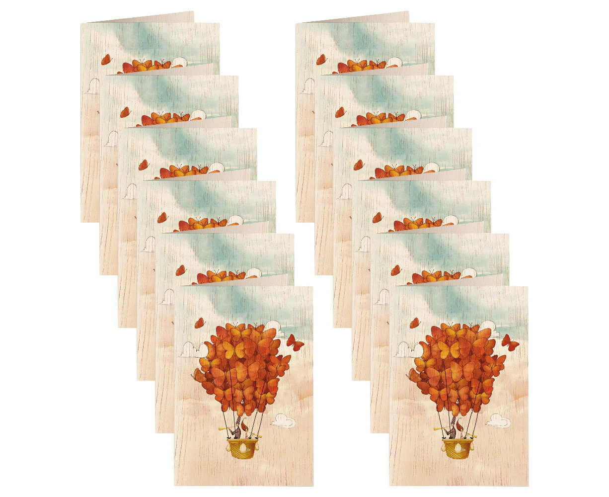 12x Cozywood Wooden Greeting Gift Card 11x16cm Stationary Together in the Sky