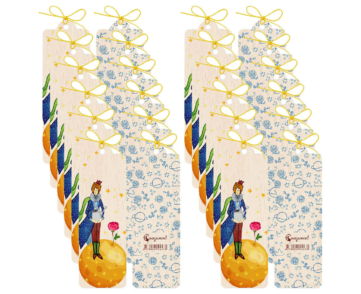 12x Cozywood Wooden Bookmark 4.5x14cm Stationary w/ Waxed Ribbon Little Prince