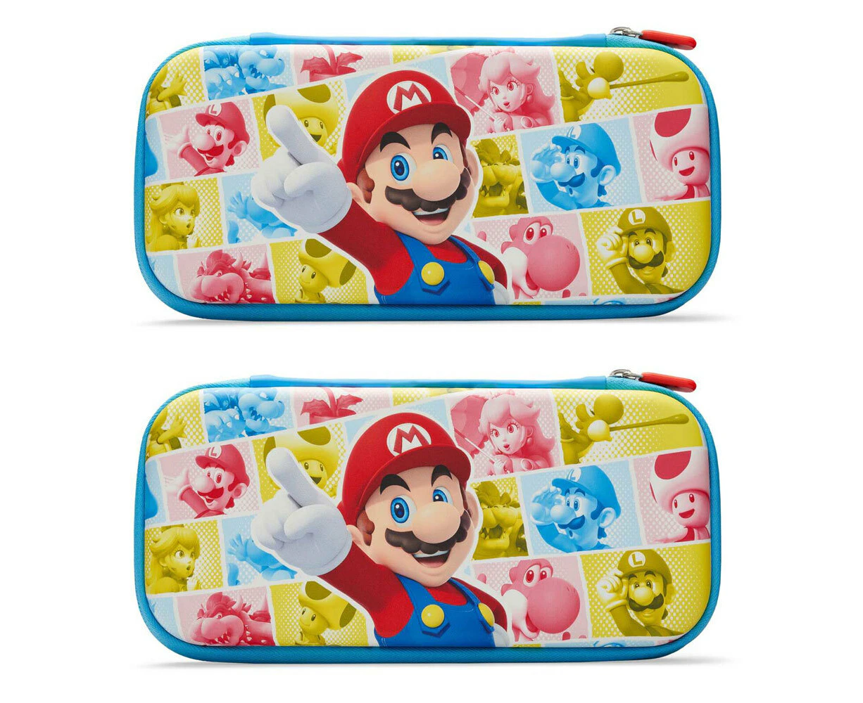 2x PowerA Nintendo Switch OLED Slim Protective Carry Case Mushroom Kingdom Reel