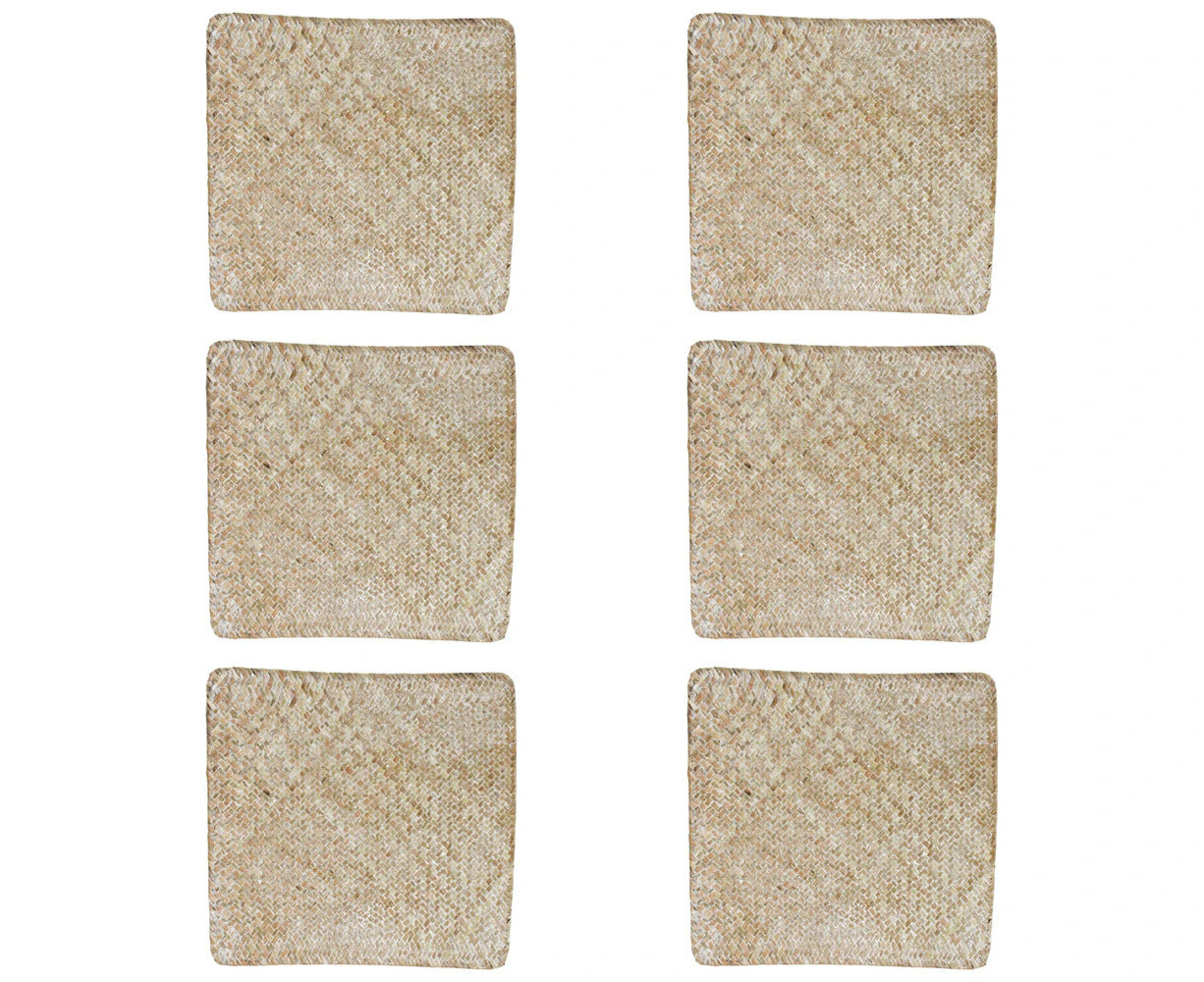 6x LVD Placemat Sq Weave Naturalwash Decorative Home Kitchen Table Decor 33x33cm