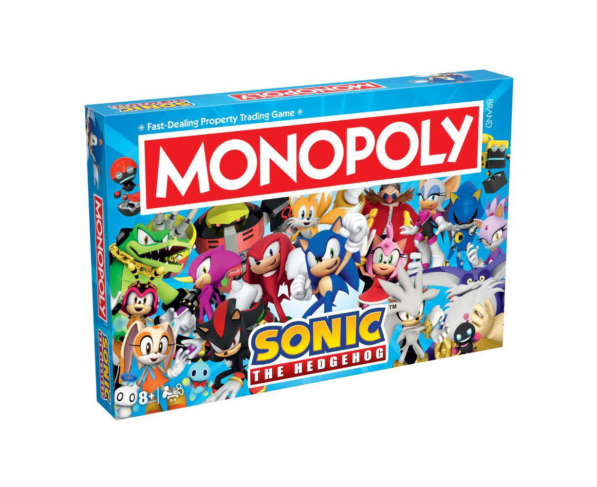 Monopoly Sonic the Hedgehog Family Party Tabletop Interactive Board Game 8+