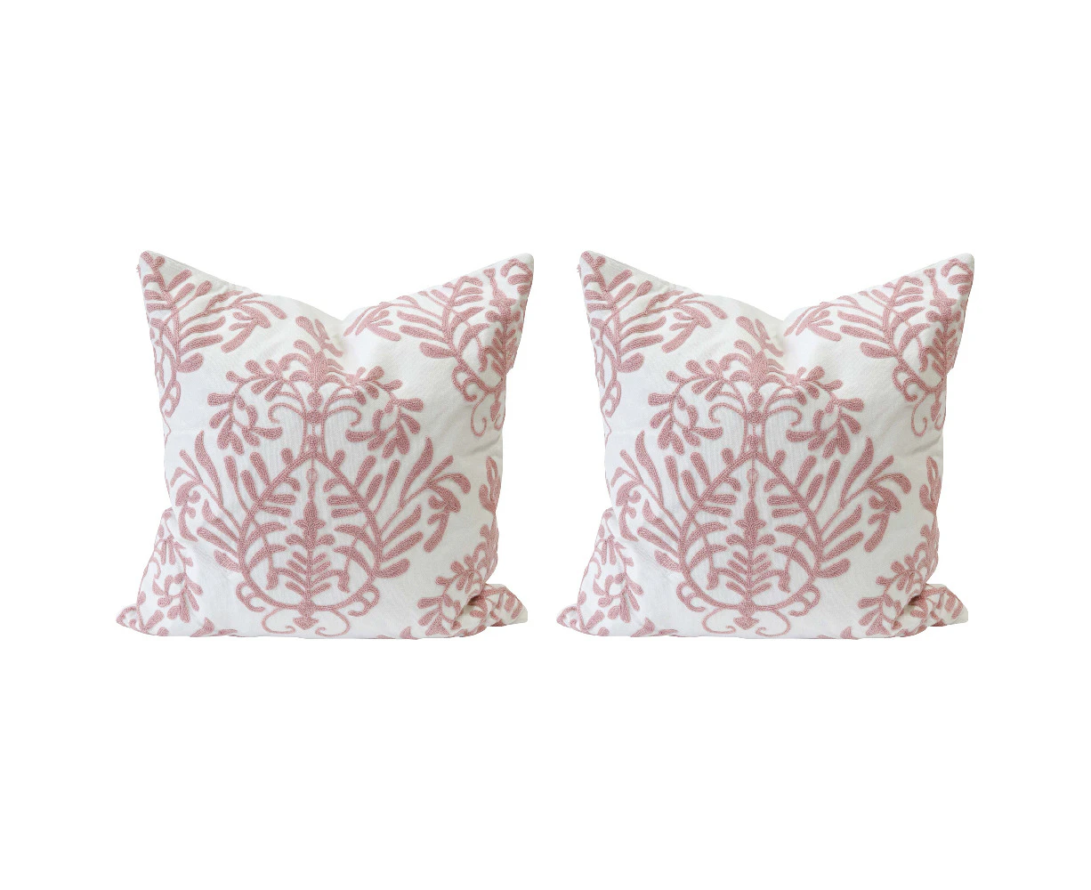 2x LVD Cushion Pink Baroque 1 Throw Pillow Home/Lounge/Sofa Decor 45cm Square