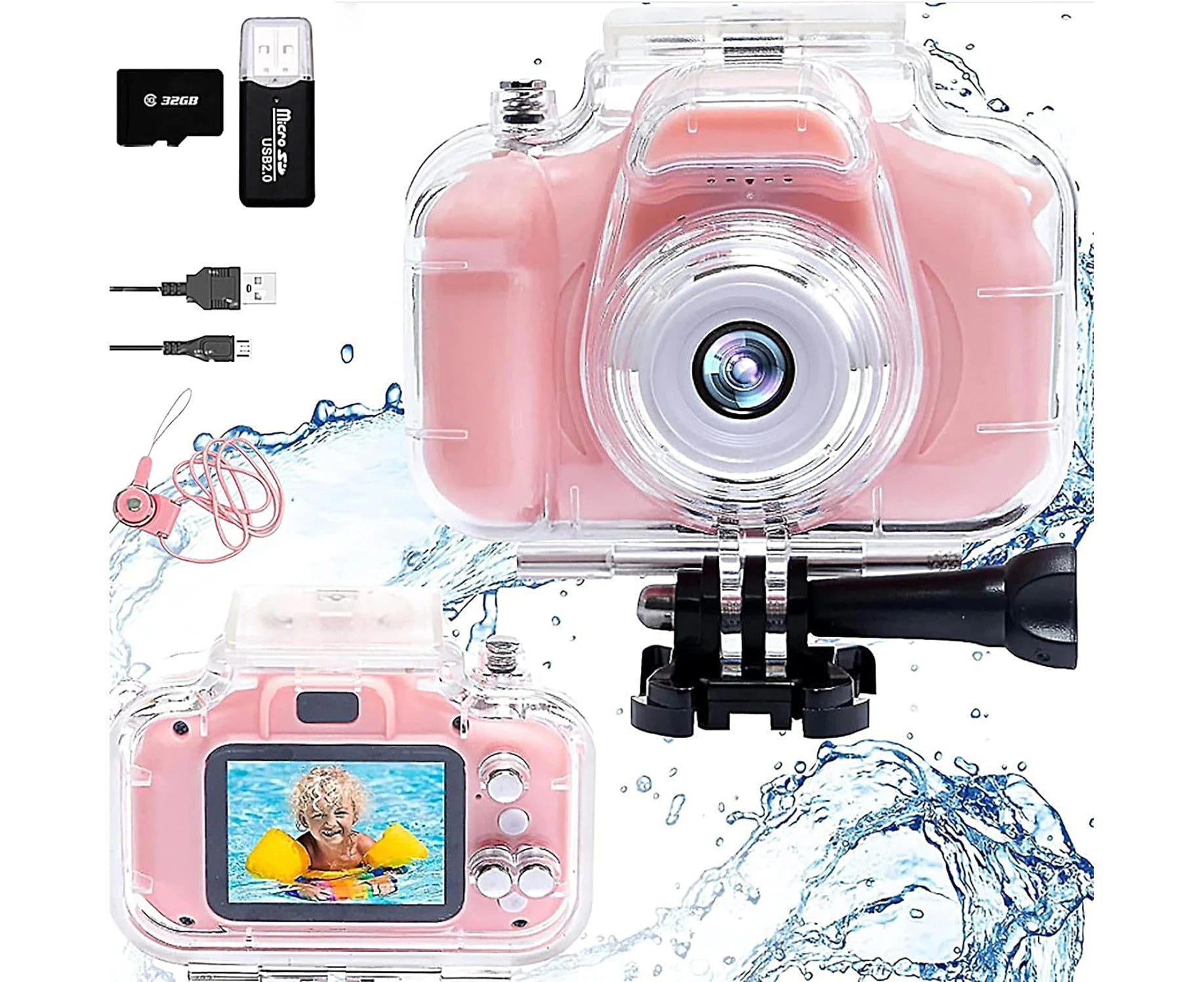 Taend Lykken Children'S Waterproof Camera, 1080P HD Children'S Digital Action...