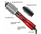 3 in 1 Hot Air Styler Hair Dryer Spin Brush Rotating Curling Comb Blow Volumizer-Red