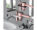 2PCS Wall Mount Hair Dryer Holder Hair Straightener Stand Storage Rack Shelves