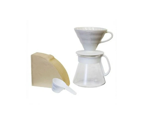 Hario V60 Ceramic Pour Over Set - White