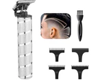 Hair Clippers for Men, Electric Clippers Bald Head Cordless Rechargeable Waterproof Grooming Kits - Silver