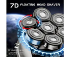 7D Head Shaver Electric Razor for Men 6 In 1 Grooming Head Shaver Trimmer Waterproof Wet/Dry Shavers LED Display