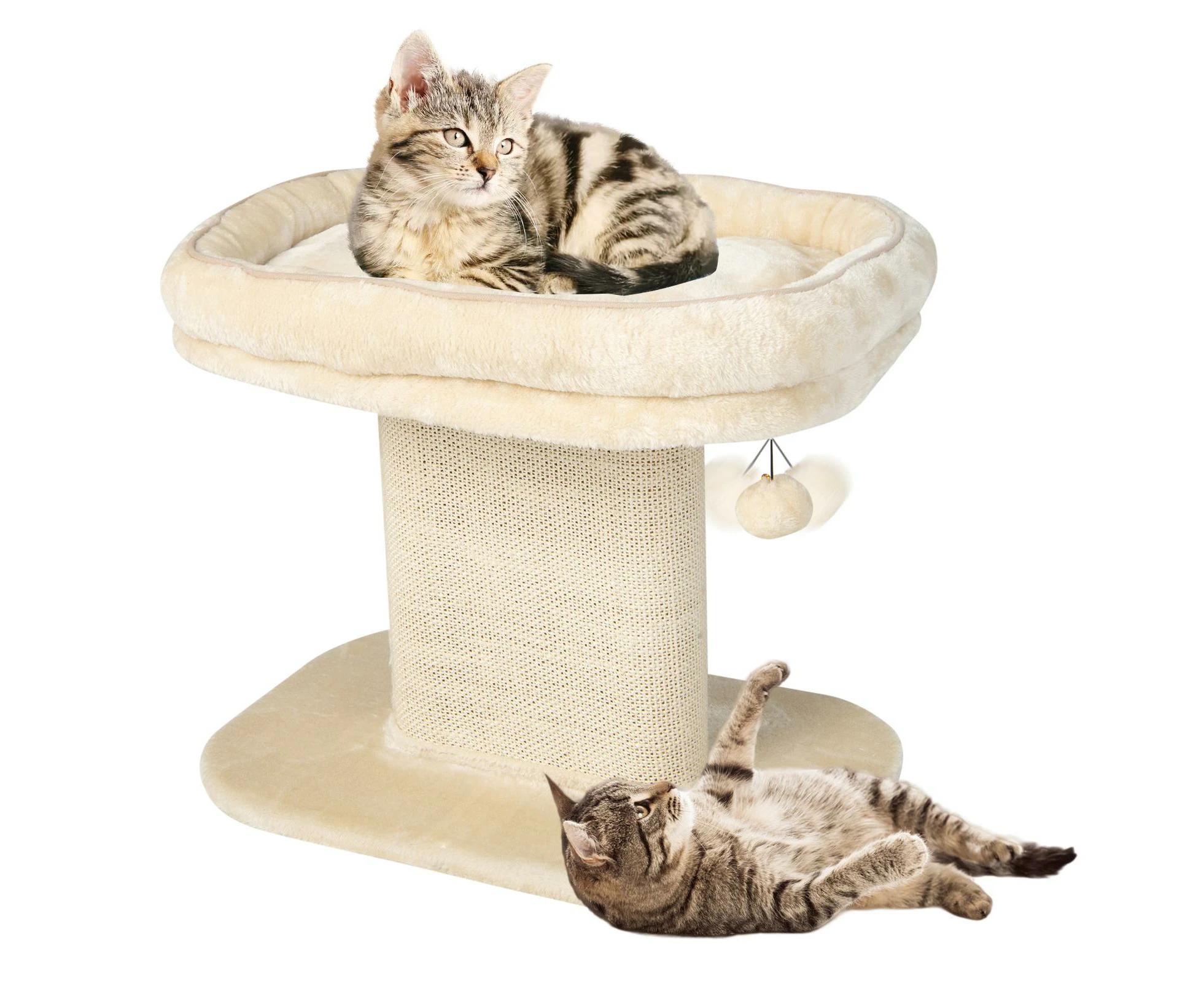 Costway Wood Cat Tree Tower Kitten Condon House Sisal Scratching Plate Pet Home Furniture