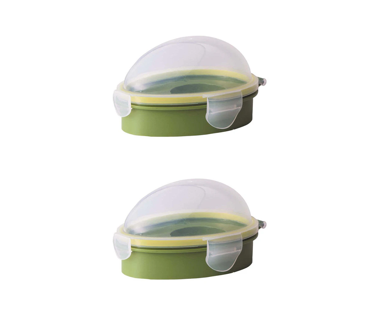 2x Avanti Avocado Pod Kitchen Saver Storage Container Fresh Fruit Keeper Green