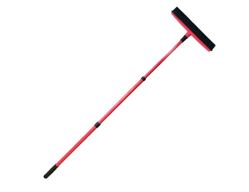 3 Section Telescopic Pole Carpet Delinting Brooms,Classic Carpet Hair Removal Brooms Dust Washing Floor Brush Cleaning for Indoor Outdoor(red)