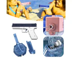 Electric Water Guns High Capacity Squirt Guns One-Button Automatic Strongest for Kids Summer Swimming Beach Outdoor Toys（blue drummed version）