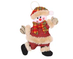 1PCS Christmas Little Dolls,Tree Accessories ,Christmas Doll Dancing Old Man Snowman Deer Bear Fabric Doll  Hanging Dancing Pendant Gift(Snowman)