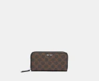 Nine West Zuri Zip Around Wallet - Brown Logo/Black