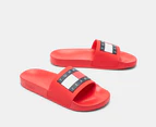 Tommy Hilfiger Men's Essential Flag Pool Slides -  DeepCrimson