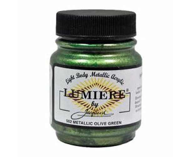 Jacquard Lumiere Metallic Acrylic Paint 2.25oz - Metallic Olive Green