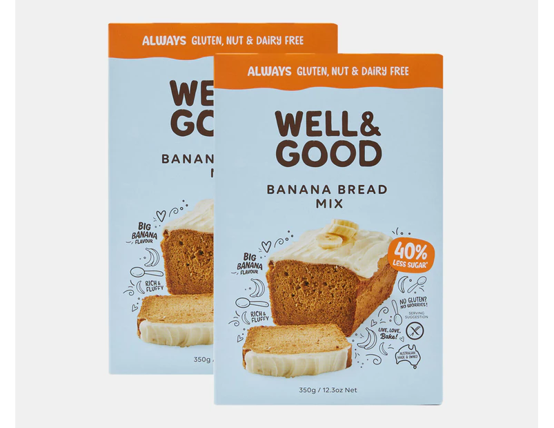 2 x Well & Good Gluten Free Banana Bread Mix 350g