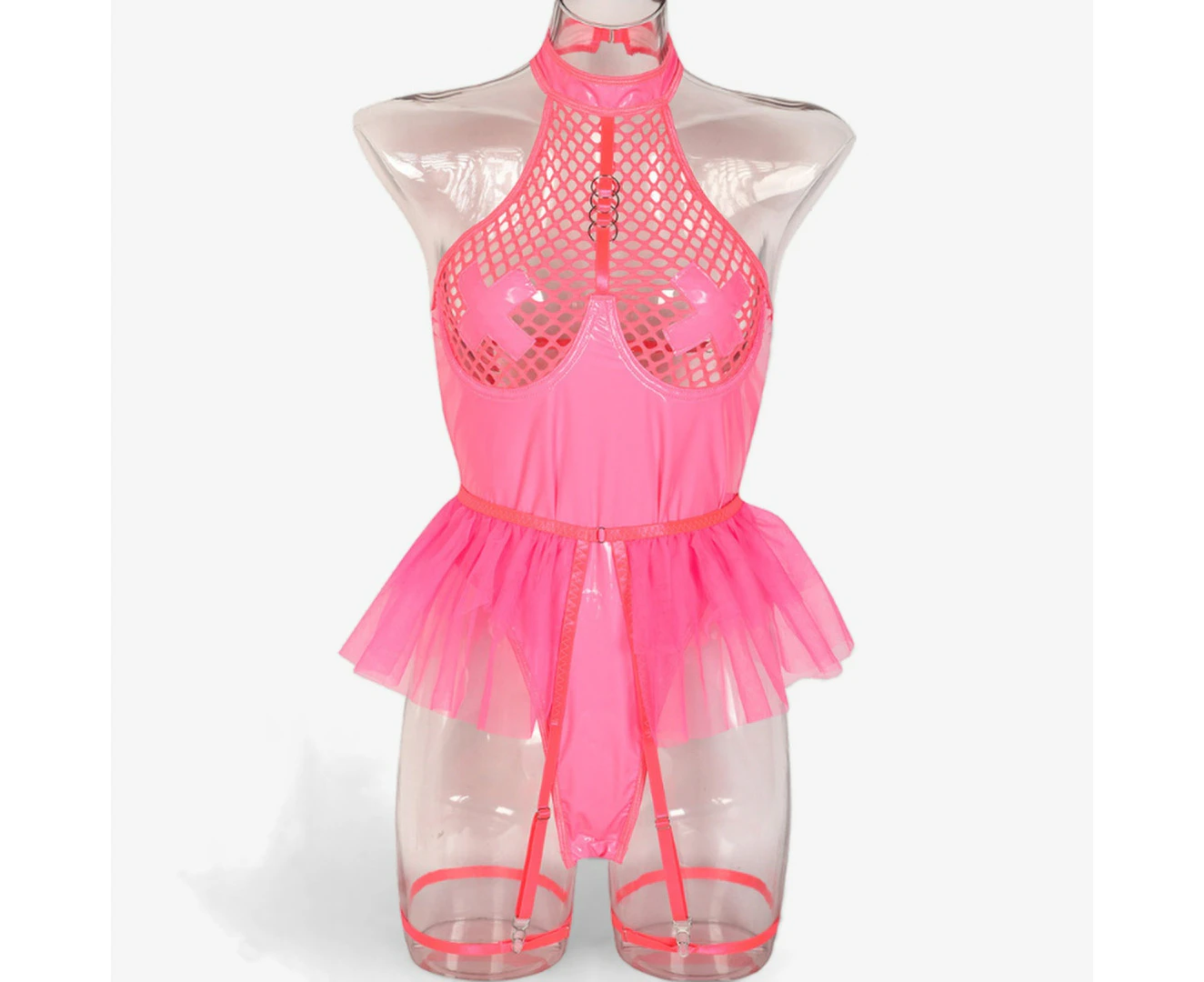 Seductive Prom Queen Lingerie Bodysuit-Pink