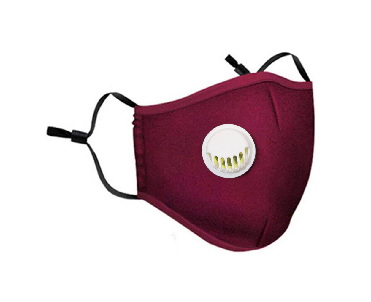 PM2.5 Mask Anti-dust Anti-haze Windproof Mouth  Face Mask with Filter Inserts Wine Red