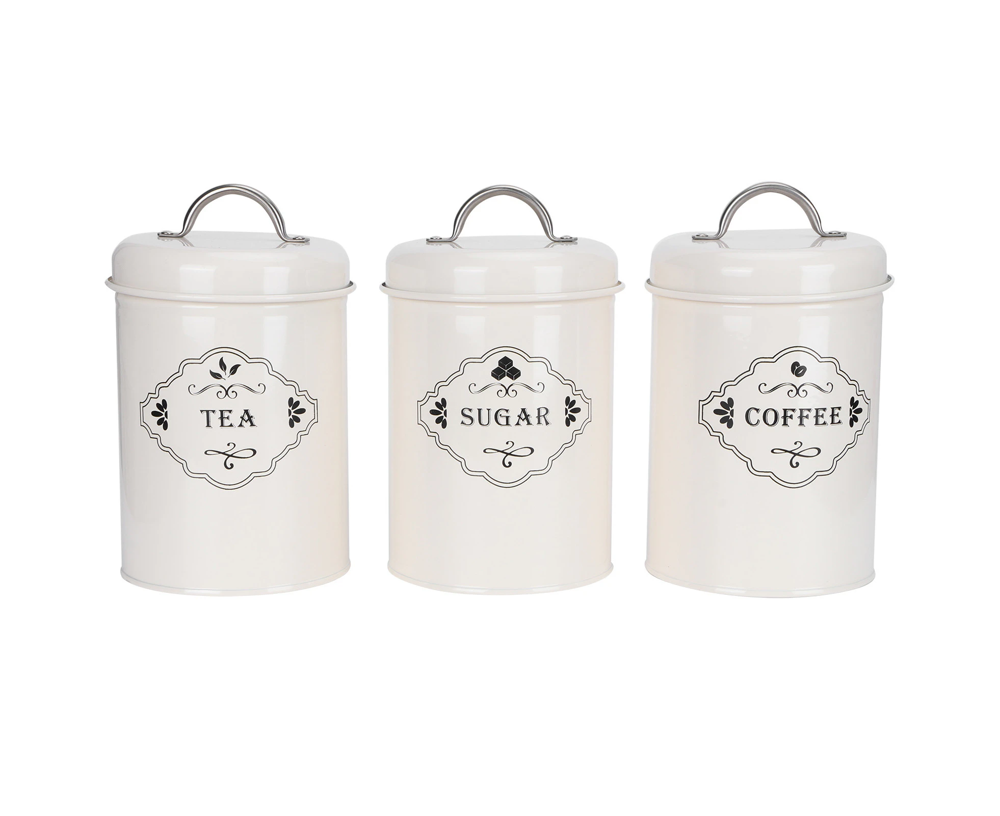 3Pcs/Set Kitchen Storage Jars Sugar Coffee Tea Canisters Food Sealed Storage Container