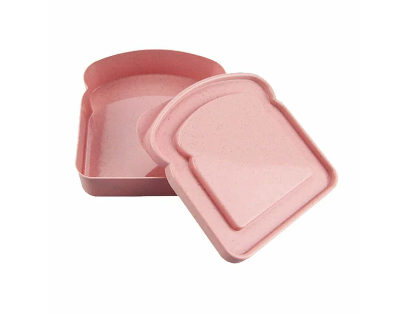 Box With Lid Toast Box Sandwich Storage Case Bread Container Dessert Container-Pink