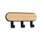 Wall Mounted Towel Clothes Toliet Storage Rack Key Holder Wall Hook Hanger-black-2 Hooks